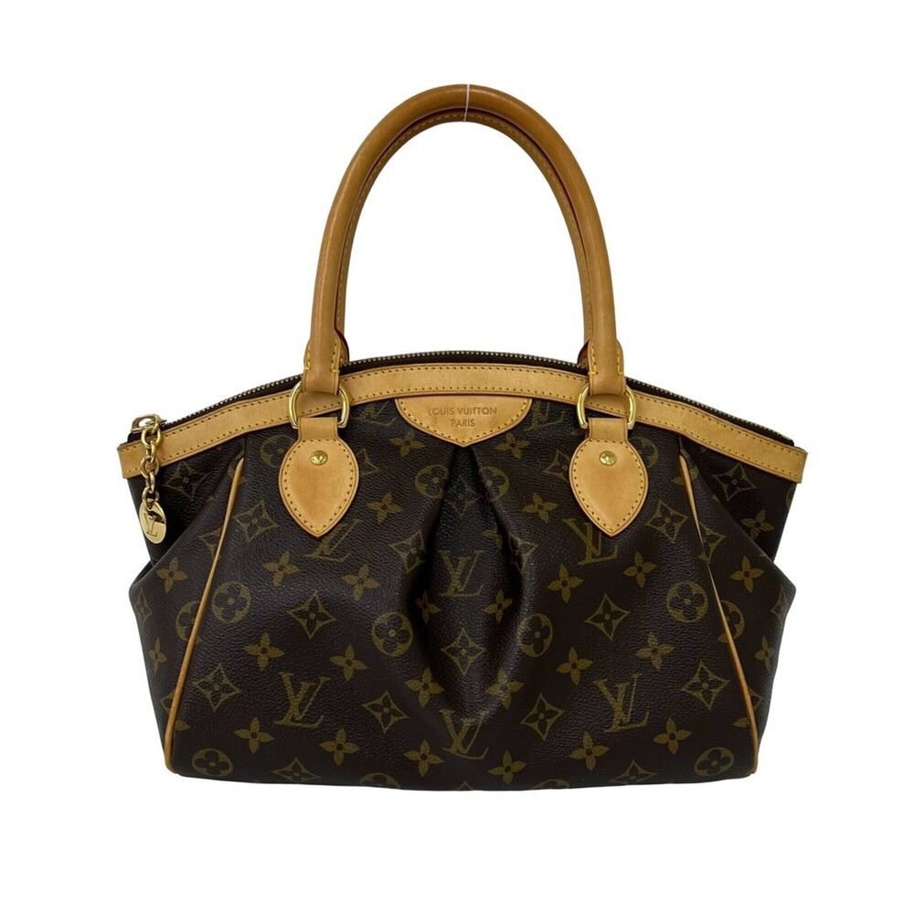 LOUIS VUITTON Tivoli PM Monogram Leather Handbag Mini Boston Bag Brown 40385